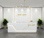 Curved Luxury White Marble Laminate Reception Desk Till Counter for Retail Store - M2 Retail