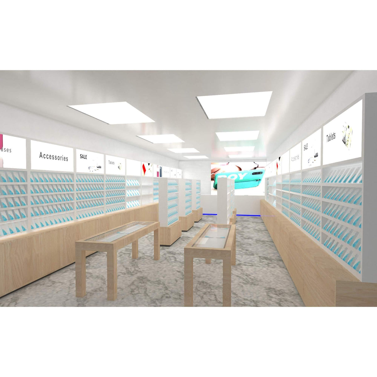 Customized Cell Phone Store Retail Merchandising Unit Phone