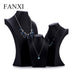 FANXI Necklace Bust Display Black PU Leather Jewelry Display Necklace Pendant Bust Showing Holder Display Jewelry Organizer - M2 Retail