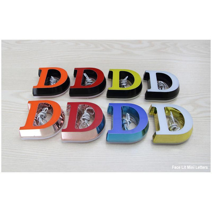Front/ Halo Lit mini Acrylic Letter for Reception Wall Desktop Display 10cm H - M2 Retail