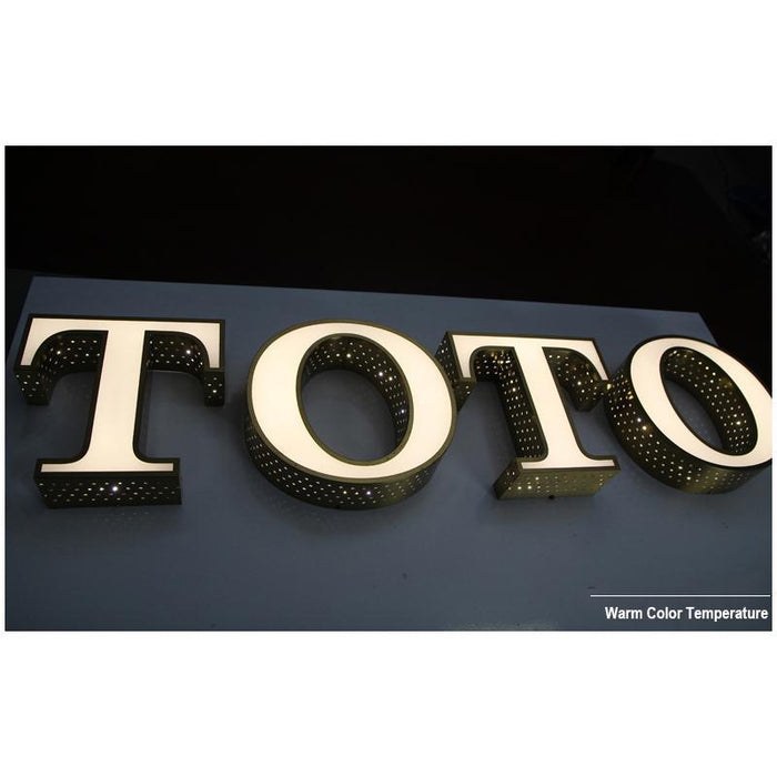 Front Lit Acrylic Retail Shop Front Sign Dot Lit Stainless Steel Return - M2 Retail
