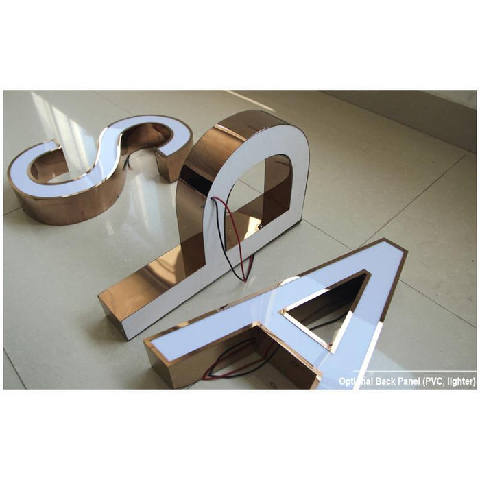 Front Lit Acrylic Shop Front Sign Stainless Steel Channel Letter Bespoke Made - M2 Retail