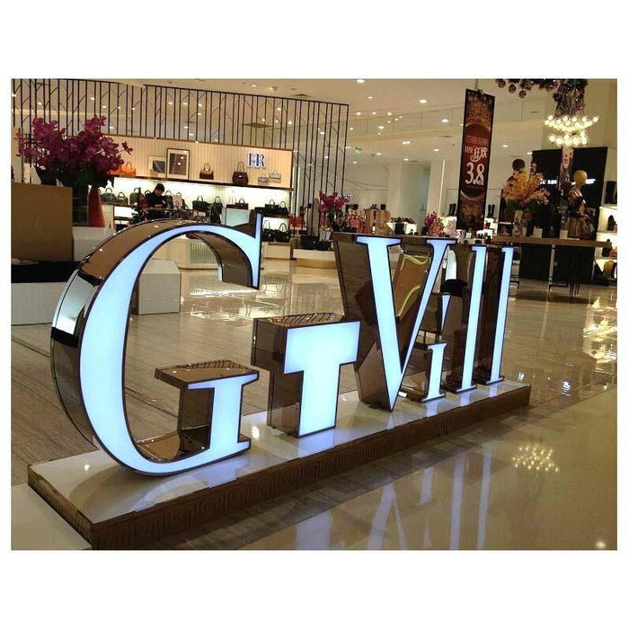 Front Lit Acrylic Shop Front Sign Stainless Steel Channel Letter Bespo ...