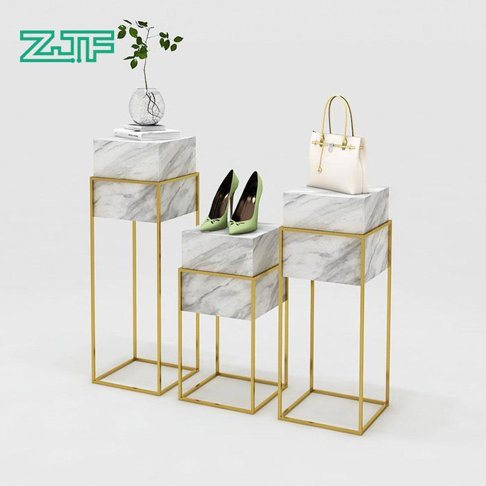 Gold & Marble Laminate Clothing/ Bags/ Shoes Retail Display Window Shop Window Display - M2 Retail