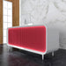 Hair Salon Reception Desk Nail Beauty Reception Counter with Reeded Pink Wood Panel & LED Strips Consealed - M2 Retail