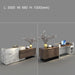 Imitation Marble & Wood Big Reception Desk for Sales Modern Large Front Desk with Black Metal Feet - M2 Retail
