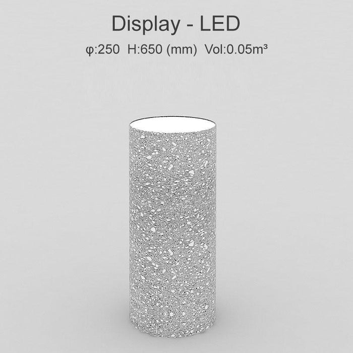 LED Round Window Display Props Shop Display Plinth Concreat Made for Retail Stores - M2 Retail