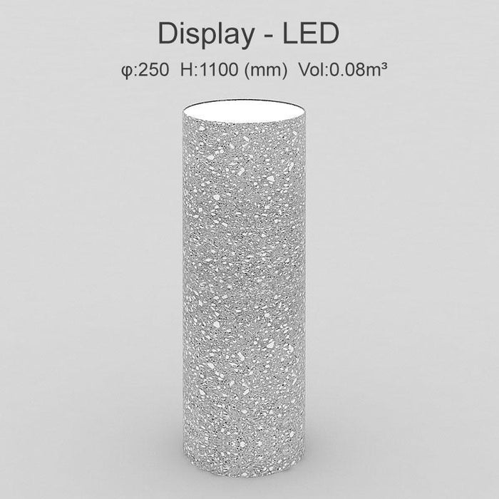 LED Round Window Display Props Shop Display Plinth Concreat Made for Retail Stores - M2 Retail