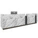 LED Super Long Marble Reception Desk for Hotel Black & White Office Reception Counter Design - M2 Retail