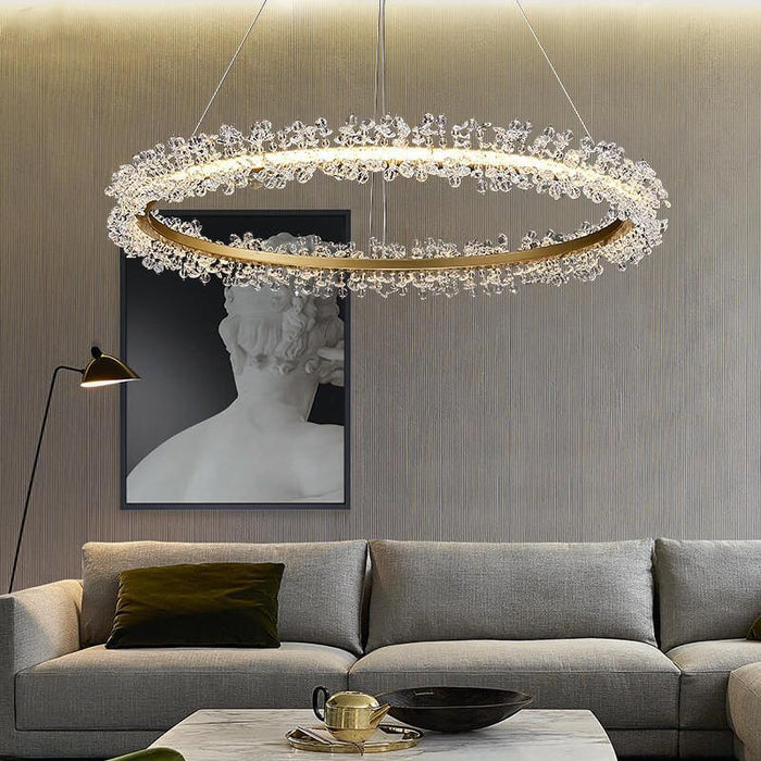 Light luxury living room creative ring crystal chandelier - M2 Retail