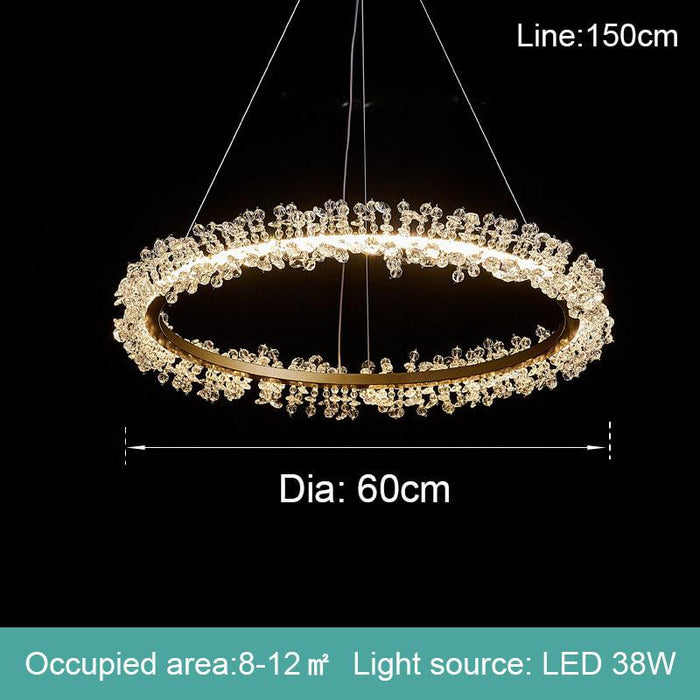 Light luxury living room creative ring crystal chandelier - M2 Retail