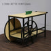 Loft Style Wood & Black Mteal Table with Wheel Decoration for Wine Retail Store Window Display Product Promotion - M2 Retail