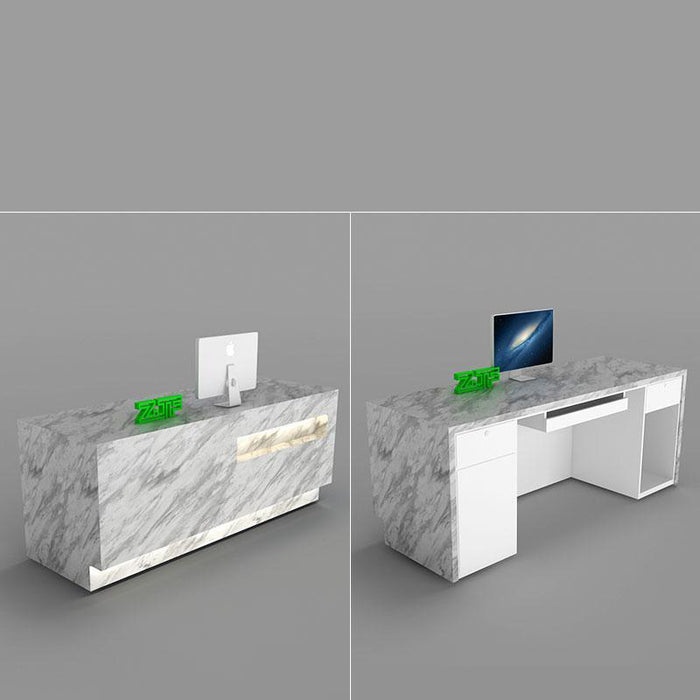 Eros Marble Reception Desk with LED