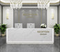 Minimalist Marble Laminate Big Reception Counter Cash Desk with LED for Retail Store - M2 Retail