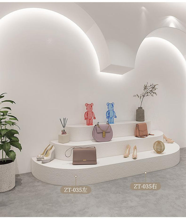 Minimalist White Display Cabinets by Diatom Mud for  Fashion Retail Store - M2 Retail