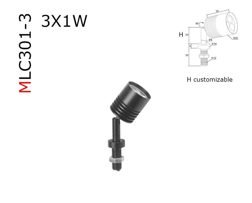 MLC301 spectrum miniature 1W/2W/3W LED spotlight DC12V - M2 Retail