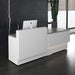Modern White Reception Desk for Sales Large Reception Counter Geometric Design with LED Decoration - M2 Retail