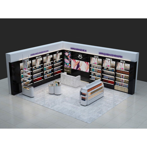 Modern wood painting shop in shop cosmetic display counter made in china - M2 Retail