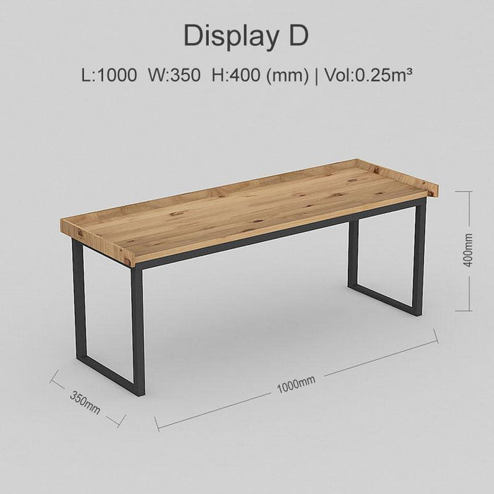 Natural Modern Style Solid Wood Made with Black Metal & Fabric Shop Front Promotion Group Design for Clothing Store - M2 Retail