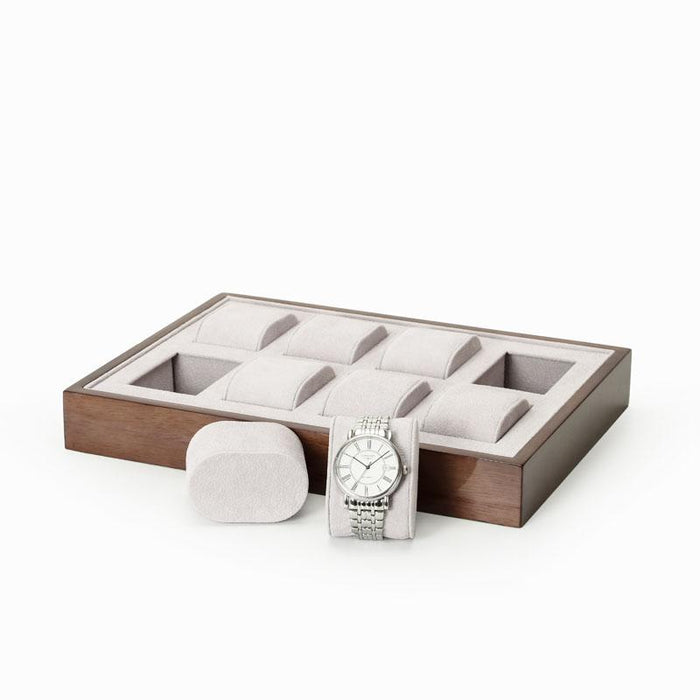Original wood grain with grey flannel watch display plate - M2 Retail