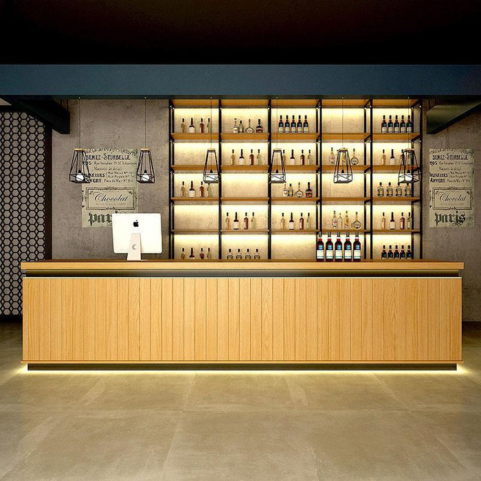 Flyttbar Receptionsdisk Retro Bar Wooden Reception Desk — M2 Retail