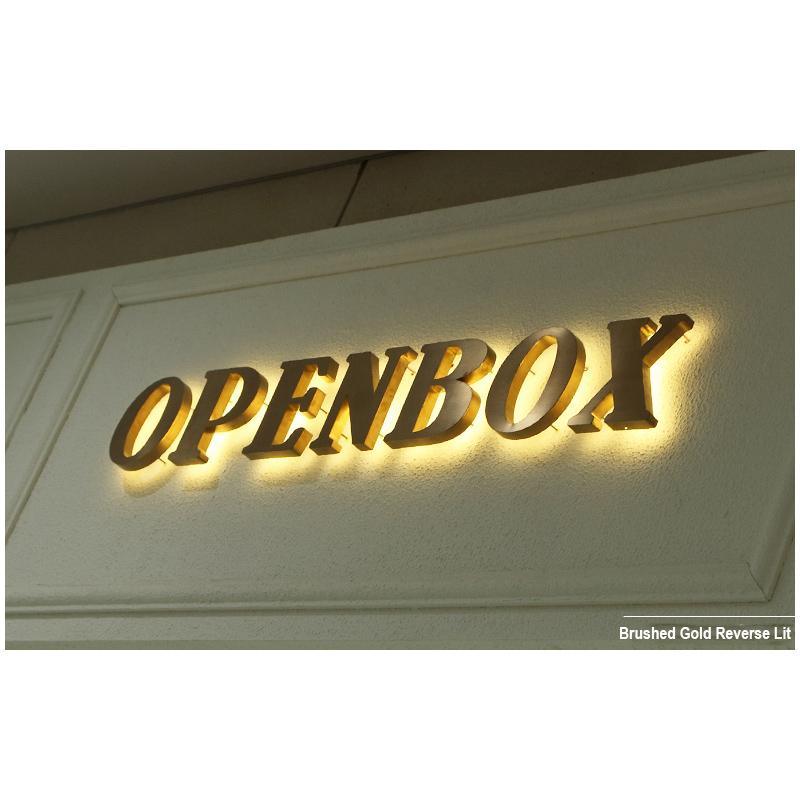 Reverse Lit Shopfront Sign Stainless Steel Stud - Custom 10cm H x 10 s ...