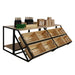 Solid Wood & Black Metal Made Wine Retail Store Promotion Counter Gondola Display - M2 Retail