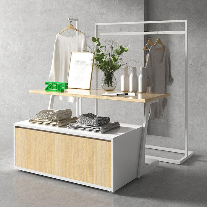 Step Shelf Promotion Display Wood Black Metal Made for Retail Store Sh ...