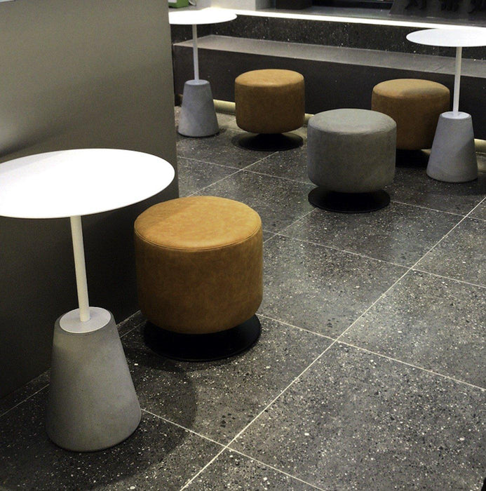 White/ Black Long Metal Table Cement Desk Industrial Style Design - M2 Retail